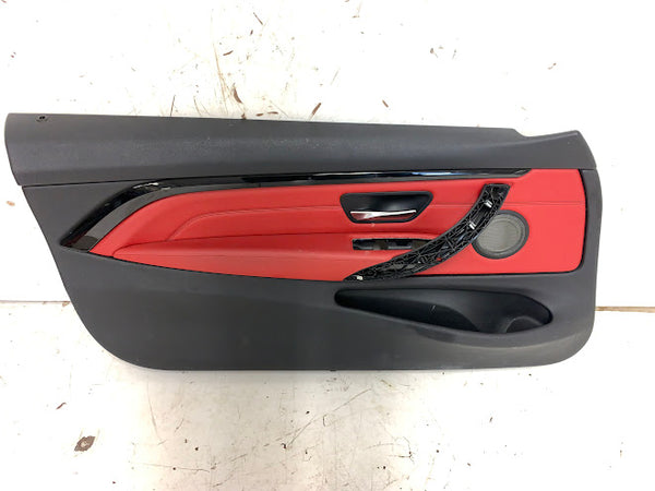 BMW F32 F33 4 Series Left/Driver Side Front Coral Red Leather Interior Door Panel