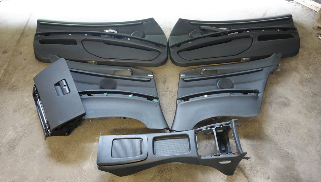 BMW E92 BLACK DOOR PANELS/REAR CENTER CONSOLE/GLOVEBOX Proper Parts Co