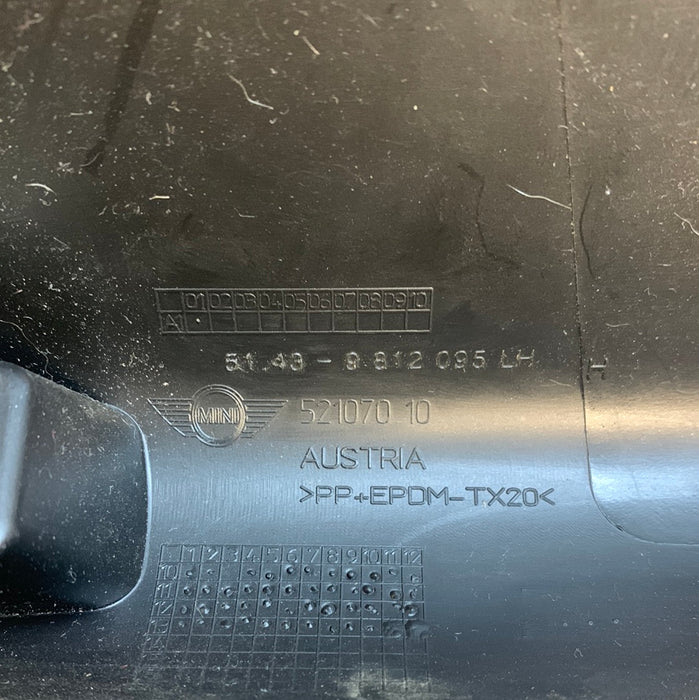 MINI R60 Countryman Headliner Front Left Driver A Pillar Trim Black 9812095