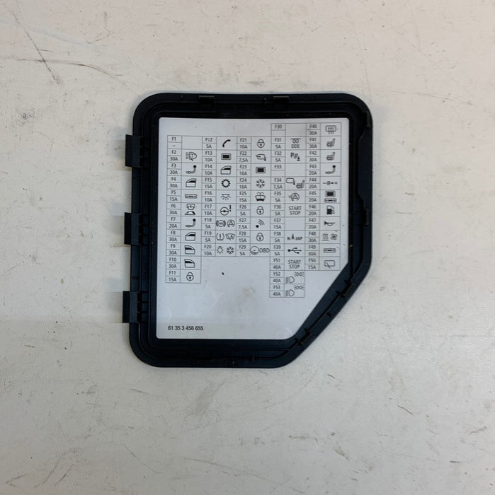 MINI R60 Countryman S Right/Passenger Side Interior Fuse Box Cover Trim Black 61353456655