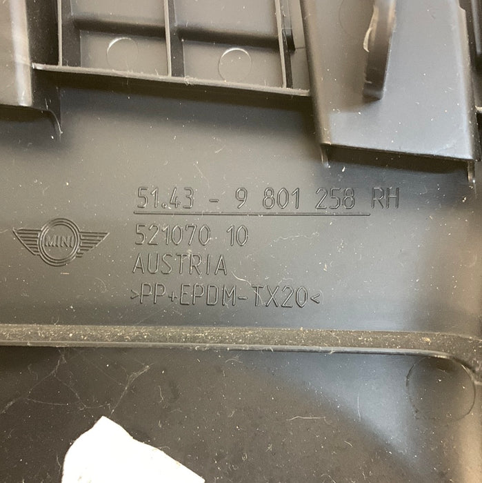 MINI R60 Countryman Headliner Passenger Right Center B Pillar Trim Black 9801258