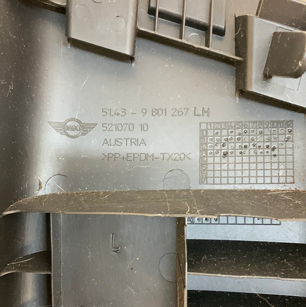 MINI R60 Countryman Headliner Rear Driver Side C Pillar Trim Black 9801267