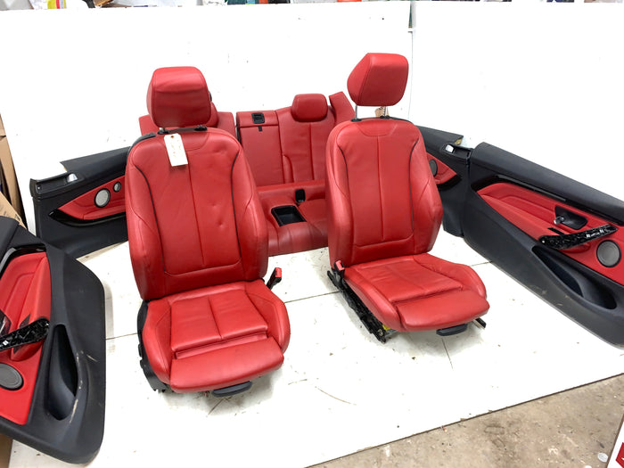 BMW F32 4 Series Coral Red Leather Interior (Sport Seats & Door Panels)