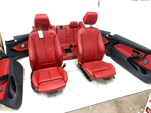 BMW F32 4 Series Coral Red Leather Interior (Sport Seats & Door Panels)