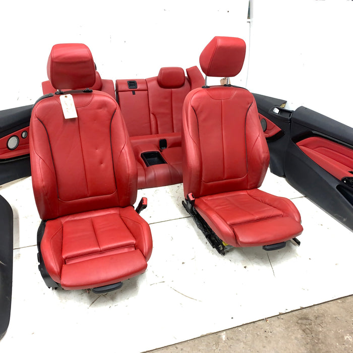 BMW F32 4 Series Coral Red Leather Interior (Sport Seats & Door Panels)