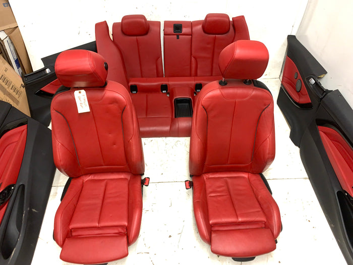 BMW F32 4 Series Coral Red Leather Interior (Sport Seats & Door Panels)