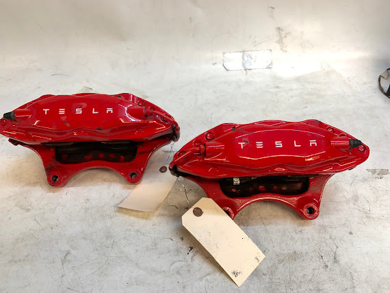 Tesla Model S Front Brembo Red Performance Brake Caliper Set 1007794-01-D/1007795-01-D