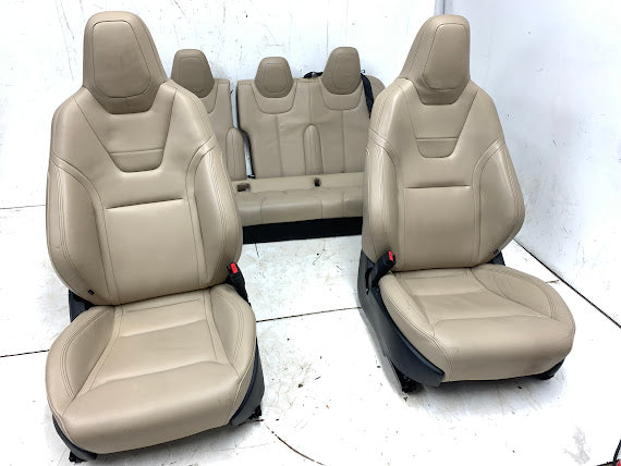 Tesla Model S Front & Rear Tan/Beige Seats