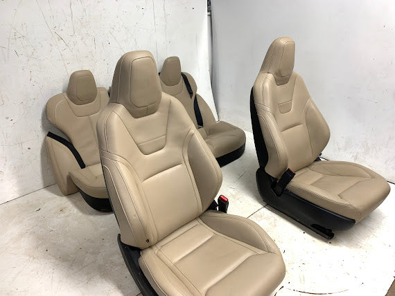 Tesla Model S Front & Rear Tan/Beige Seats