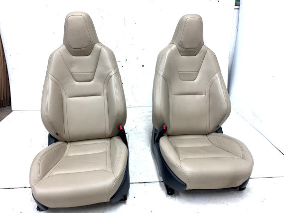 Tesla Model S Front & Rear Tan/Beige Seats