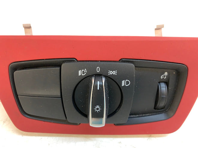 BMW F30 F31 F32 F33 F34 F36 3 & 4 Series Light Control Switch W/Coral Red Trim 9393939