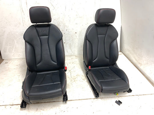 Audi 8V RS3 Black Leather Front & Rear Seats W/Red Stitching