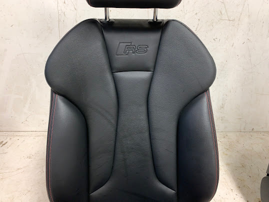 Audi 8V RS3 Black Leather Front & Rear Seats W/Red Stitching