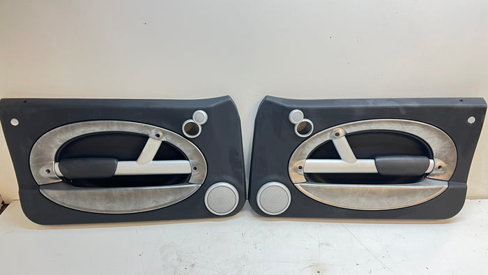 MINI R53 Cooper S JCW Front Black & Alloy Patina Harman Kardon Door Panels Set 51417070627