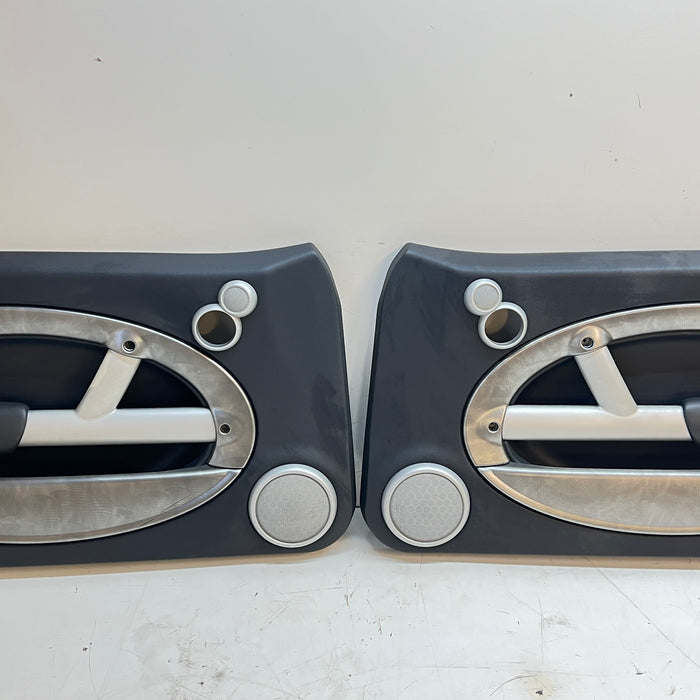 MINI R53 Cooper S JCW Front Black & Alloy Patina Harman Kardon Door Panels Set 51417070627