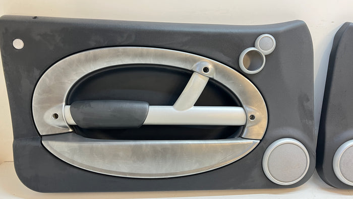 MINI R53 Cooper S JCW Front Black & Alloy Patina Harman Kardon Door Panels Set 51417070627