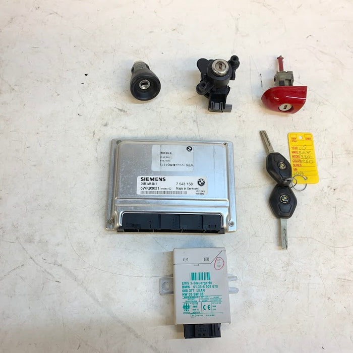 BMW E46 330Ci 330i ZHP M54 MS45.1 DME/ECU EWS Key Set 7543158