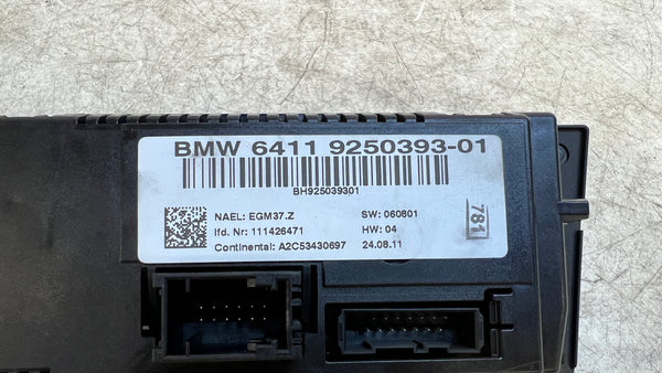 BMW E82/E88/E9X Climate Control/HVAC Panel W/Heated Seat Buttons 9250393