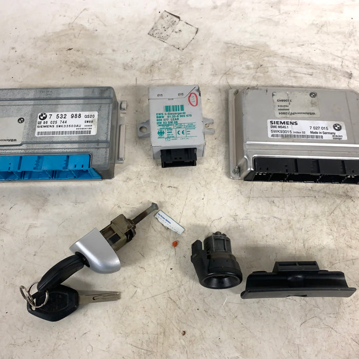 BMW E46 330i 325i 3 Series Ms45.1 ECU Engine Control Module Keyset 7527015/7532988