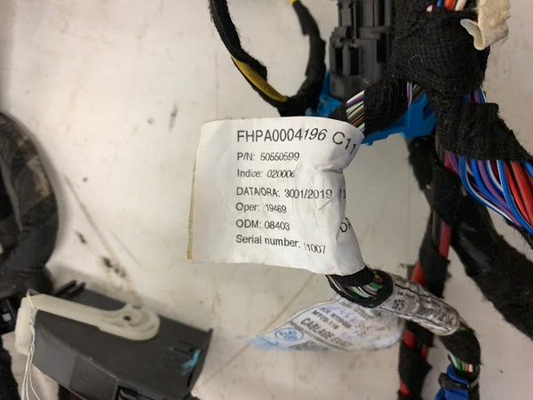 2019 Alfa Romeo 952 Giulia Ti Main Body Wiring Harness 50550599 *DAMAGED*