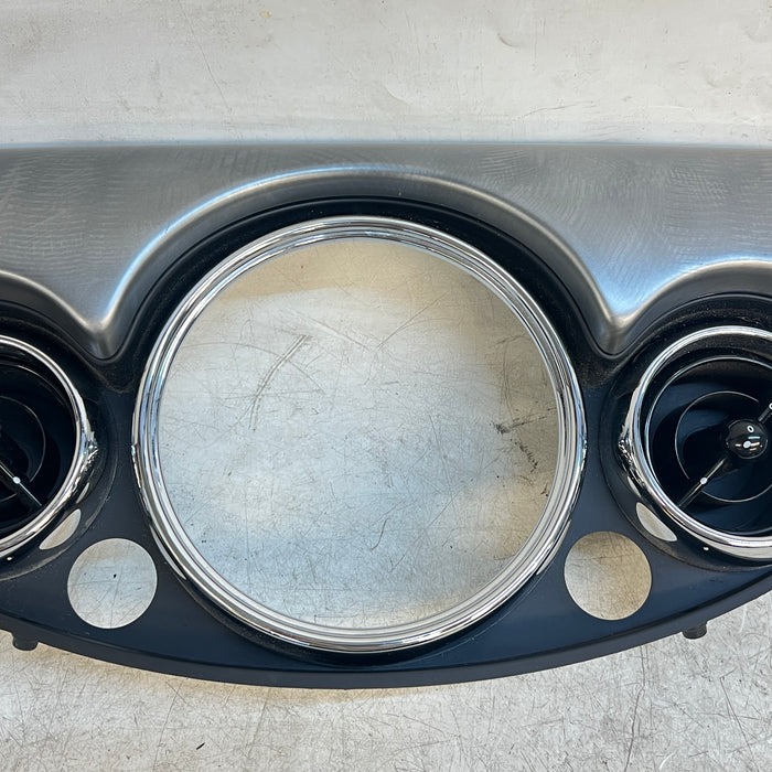 MINI R53 Cooper S JCW Center Dash Gauge Cluster Trim Alloy Patina 51459141916