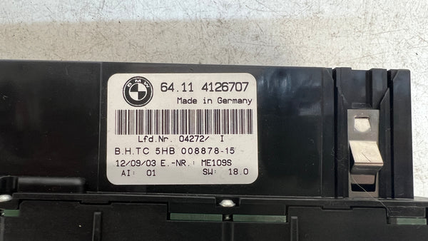 BMW E46 CLIMATE CONTROL PANEL 4126707