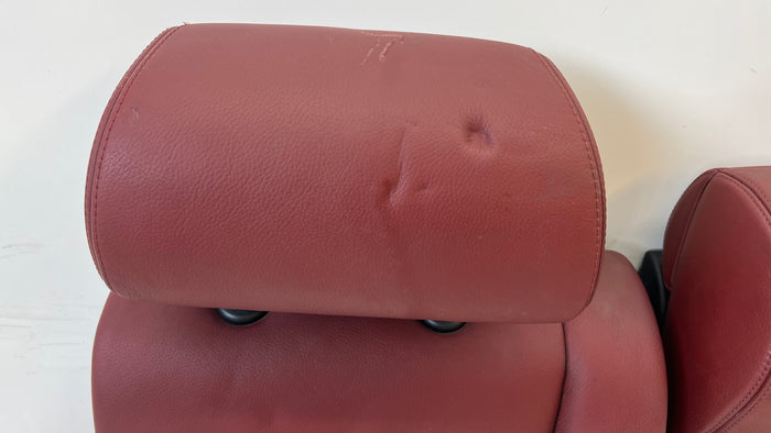 BMW E60 M5 Rear Seat Back & Headrests Indianapolis Red Merino Leather (X3A7)