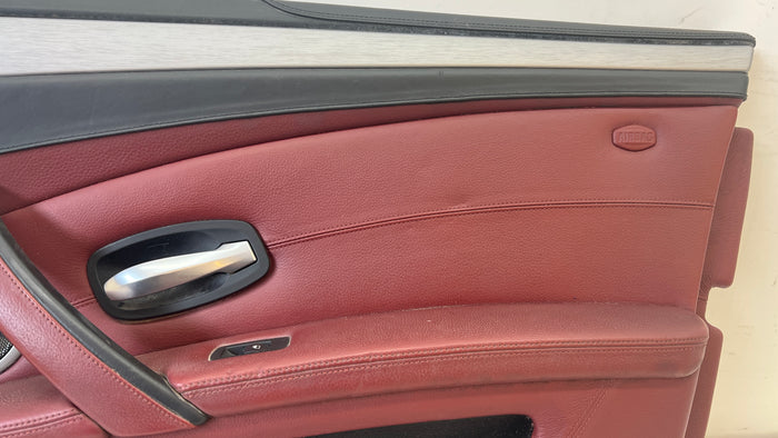 BMW E60 M5 LCI Right/Passenger Side Front Door Panel/Card Indianapolis Red Merino Leather (X3A7)