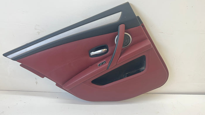 BMW E60 M5 LCI Left/Driver Side Rear Door Panel/Card Indianapolis Red Merino Leather (X3A7)