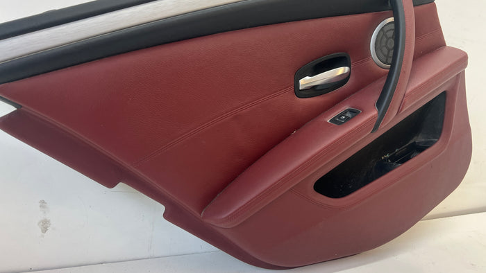 BMW E60 M5 LCI Left/Driver Side Rear Door Panel/Card Indianapolis Red Merino Leather (X3A7)