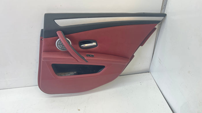 BMW E60 M5 LCI Right/Passenger Side Rear Door Panel/Card Indianapolis Red Merino Leather (X3A7)