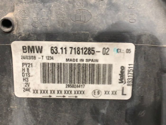 BMW E82 E88 135i 128i Pre-LCI Left/Driver Side Adaptive Xenon Headlight 7181285 *DAMAGED*