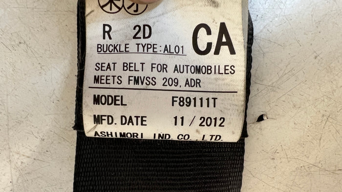 SCION FRS/SUBARU BRZ SEAT BELT FRONT RIGHT