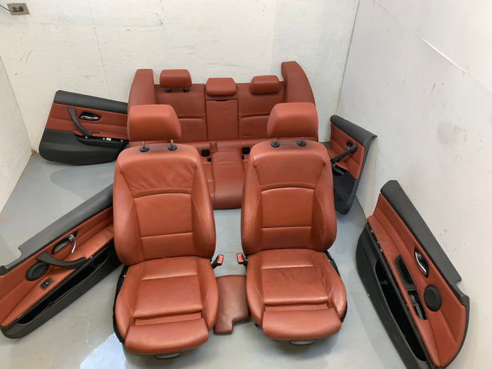 BMW E90 3 Series Red Brown Dakota Leather Interior Set W/Sport Seats & Door Panels & Armrest