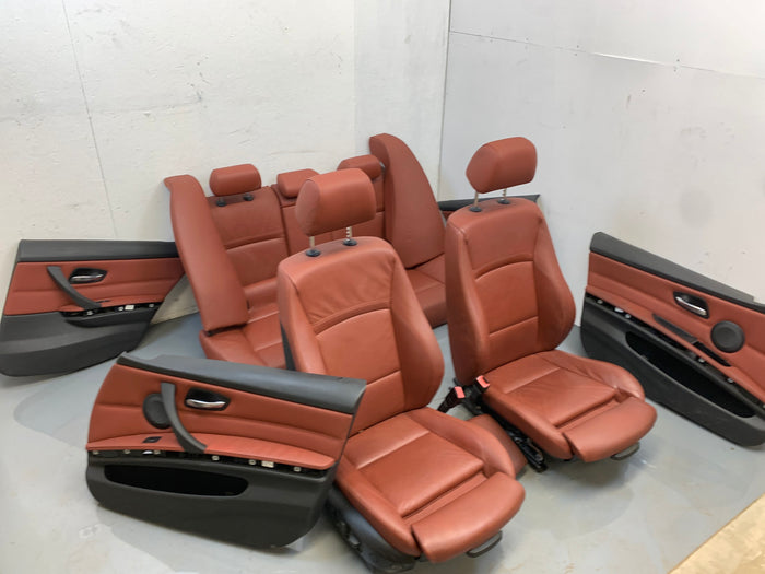 BMW E90 3 Series Red Brown Dakota Leather Interior Set W/Sport Seats & Door Panels & Armrest