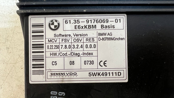 BMW E60 M5 BODY CONTROL MODULE/BCM 61359176069