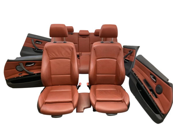 BMW E90 3 Series Red Brown Dakota Leather Interior Set W/Sport Seats & Door Panels & Armrest