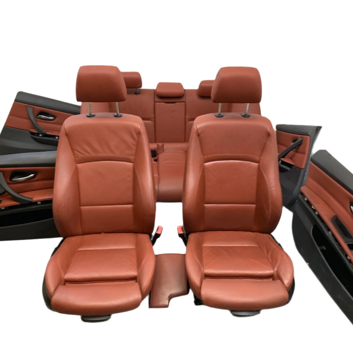 BMW E90 3 Series Red Brown Dakota Leather Interior Set W/Sport Seats & Door Panels & Armrest