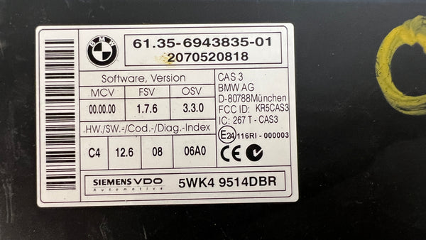 BMW E9X CAR ACCESS SYSTEM/CAS 3 MODULE 61356943835
