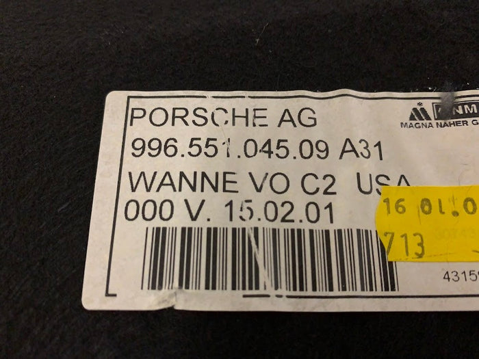 Porsche 986 Boxster S Front Trunk/Frunk Carpet 99655104509