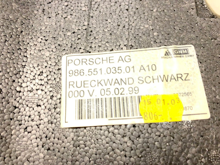 Porsche 986 Boxster S Rear Carpet Black 98655103501