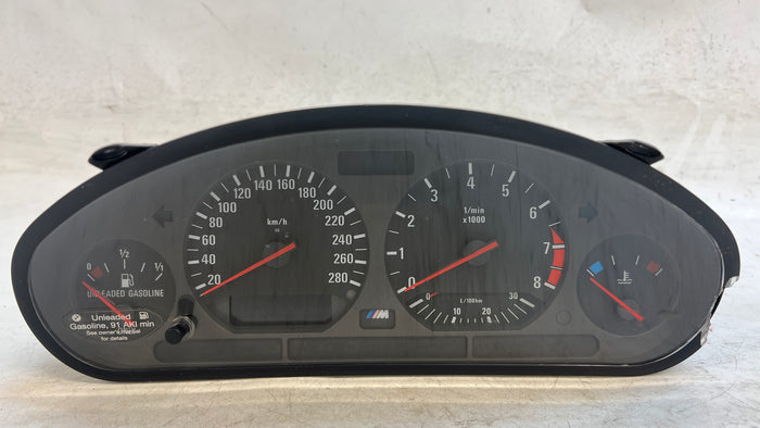 BMW E36 M3 Gauge Cluster Speedometer Tachometer KMH 62112493941 *DAMAGED*