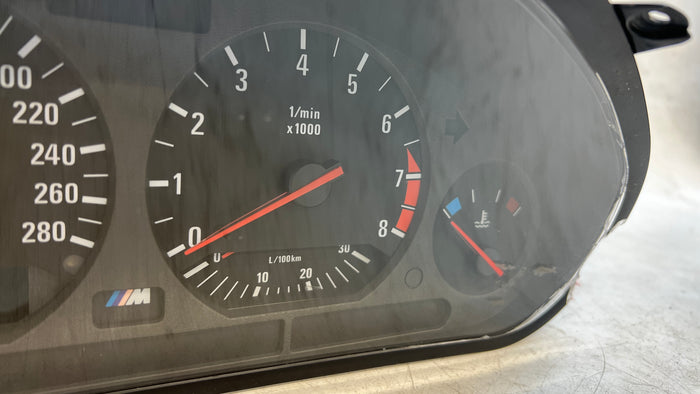 BMW E36 M3 Gauge Cluster Speedometer Tachometer KMH 62112493941 *DAMAGED*