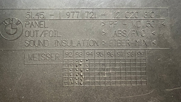 BMW E36 Lower Dash Steering Column Driver Footwell Trim Black 51458167617