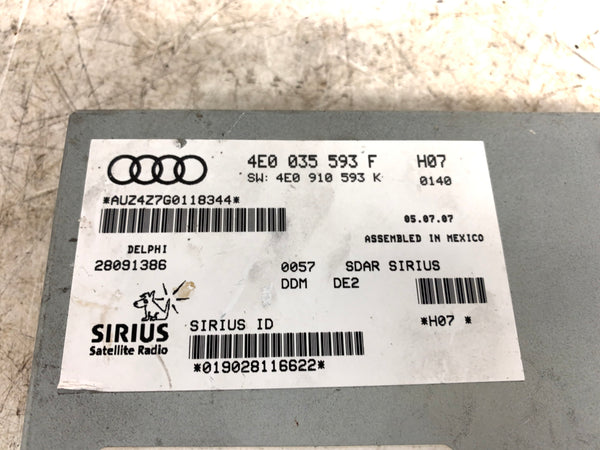 Audi B8/8T S5 Sirius Satellite Radio Receiver Module 4E0035593