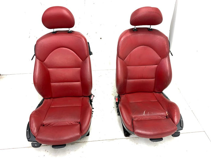BMW E46 M3 Coupe Imola Red Nappa Leather Manual & Heated Interior Seat & Door Panel Set