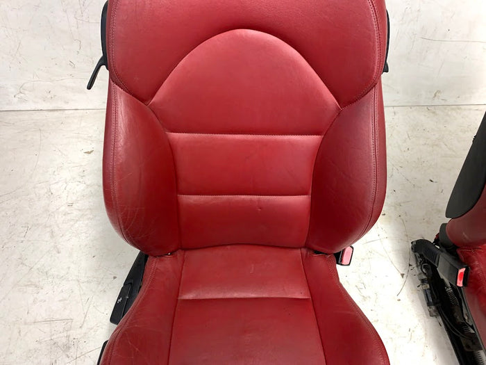 BMW E46 M3 Coupe Imola Red Nappa Leather Manual & Heated Interior Seat & Door Panel Set