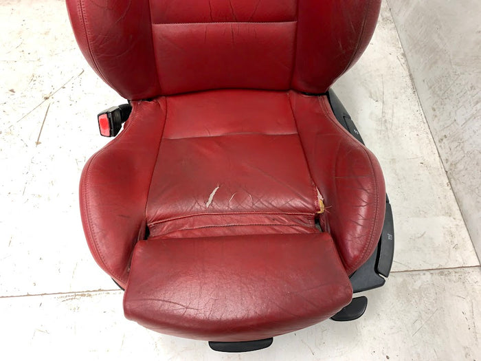 BMW E46 M3 Coupe Imola Red Nappa Leather Manual & Heated Interior Seat & Door Panel Set