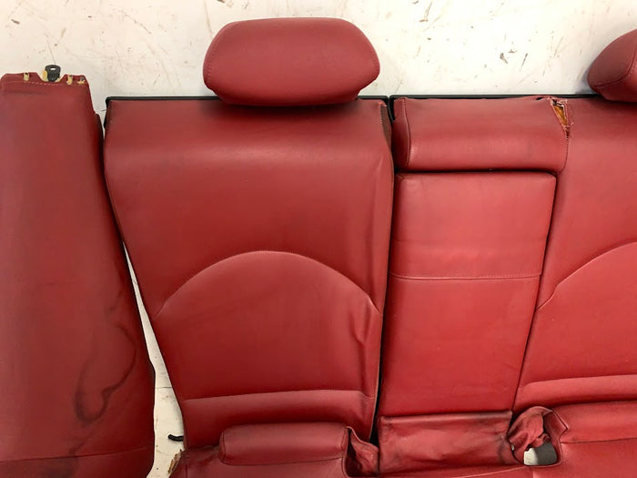 BMW E46 M3 Coupe Imola Red Nappa Leather Manual & Heated Interior Seat & Door Panel Set