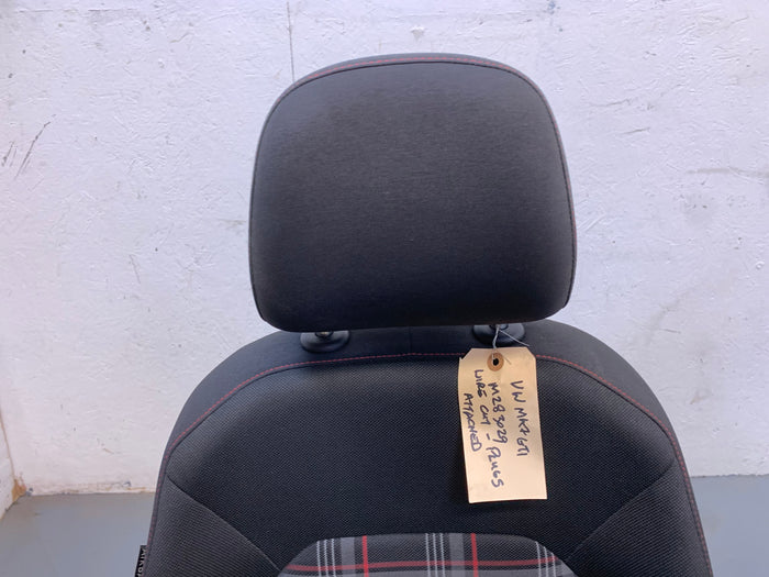 Volkswagen MK7/5G GTI Left/Right Front Plaid Cloth Seats